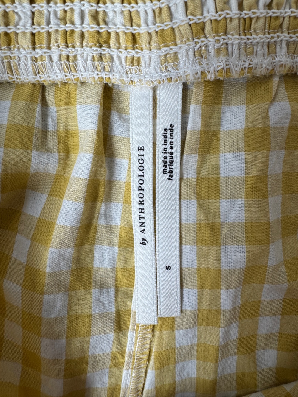 Anthropologie Yellow and White Gingham Boxer Shorts - Picture 4 of 8